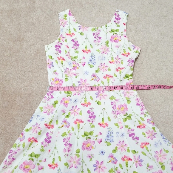 Vintage Victoria Holley dress 100% Cotton Size 10 lovely floral lace side zip - Picture 8 of 10